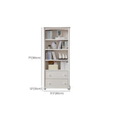 Classic Simple White Rectangular Wood Storage Bookcase Image - 21