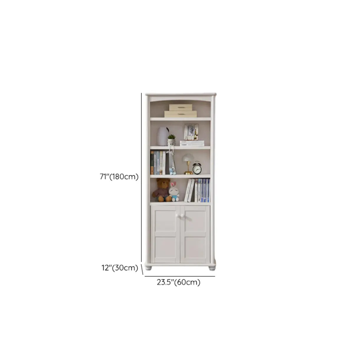 Classic Simple White Rectangular Wood Storage Bookcase Image - 25