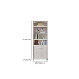 Classic Simple White Rectangular Wood Storage Bookcase Image - 25