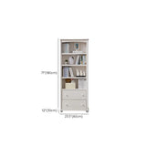 Classic Simple White Rectangular Wood Storage Bookcase Image - 27