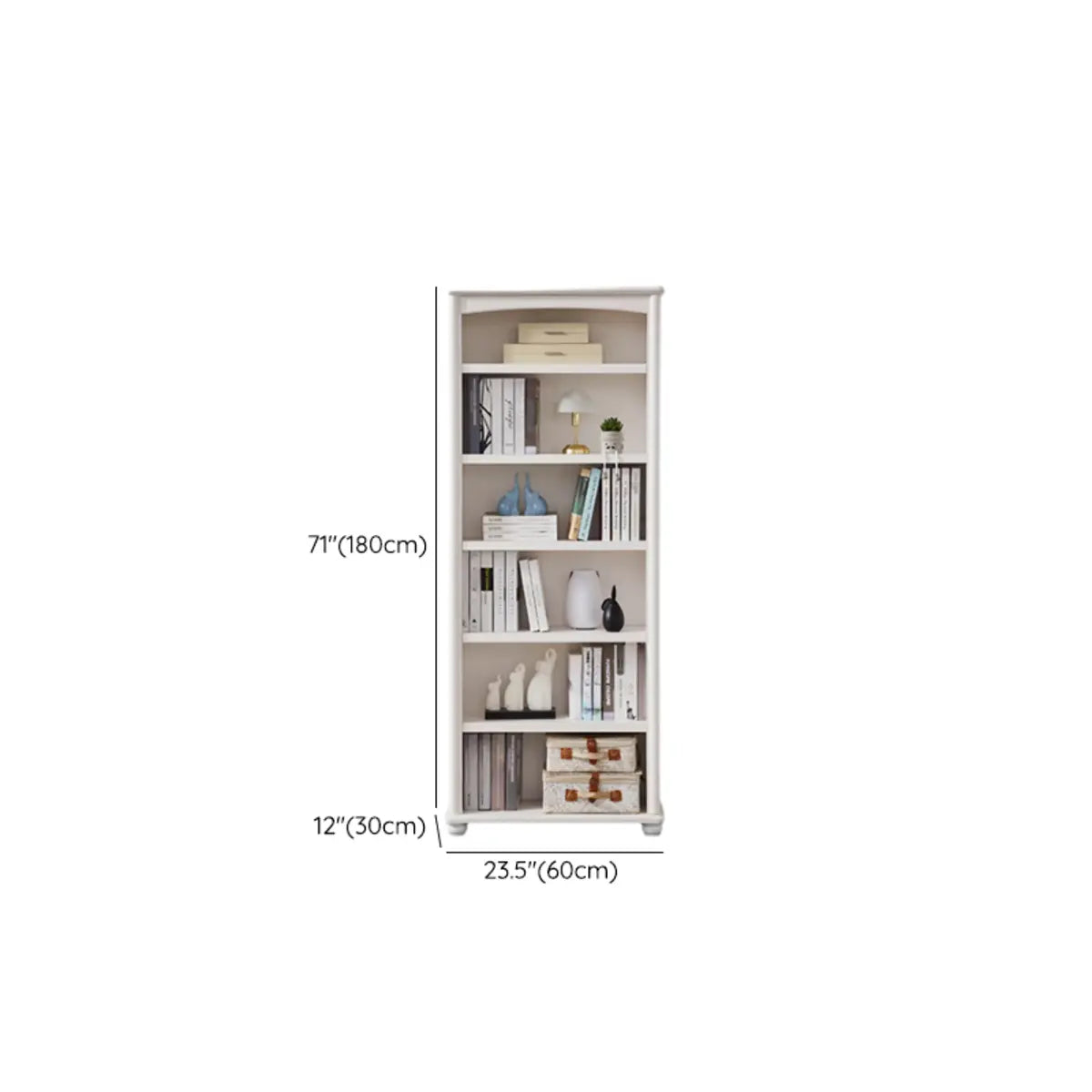 Classic Simple White Rectangular Wood Storage Bookcase Image - 28