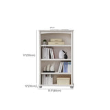 Classic Simple White Rectangular Wood Storage Bookcase Image - 30