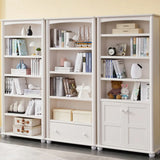 Classic Simple White Rectangular Wood Storage Bookcase Image - 8