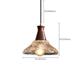 Classic Simplicity Glass Cone Brown Pendant Light #size