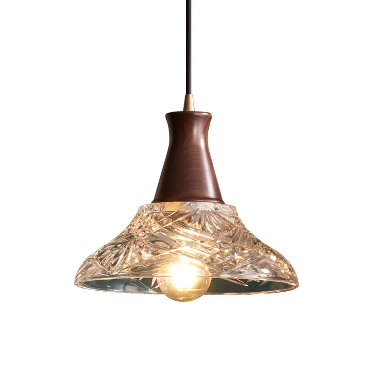 Classic Simplicity Glass Cone Brown Pendant Light Image - 5