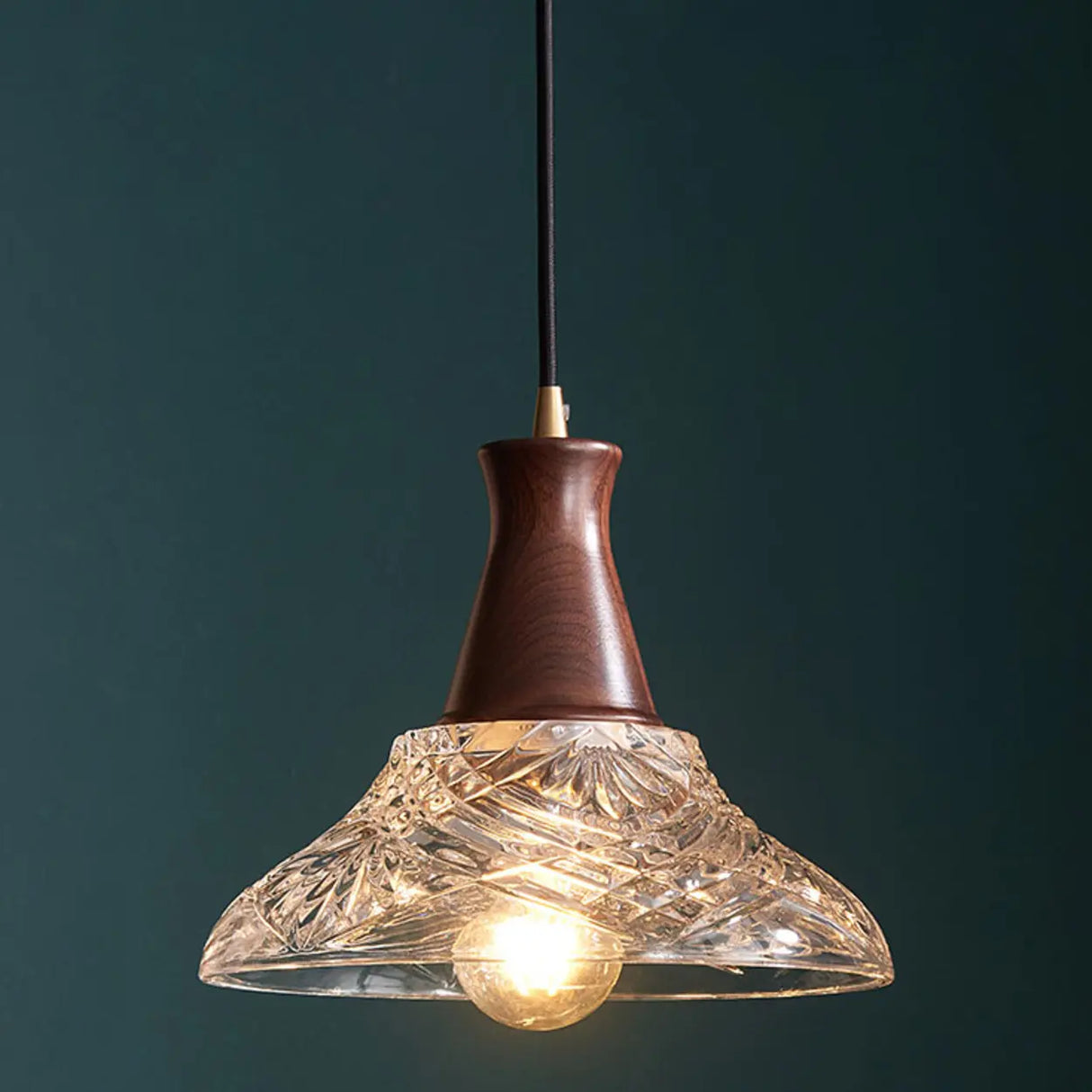 Classic Simplicity Glass Cone Brown Pendant Light Image - 7