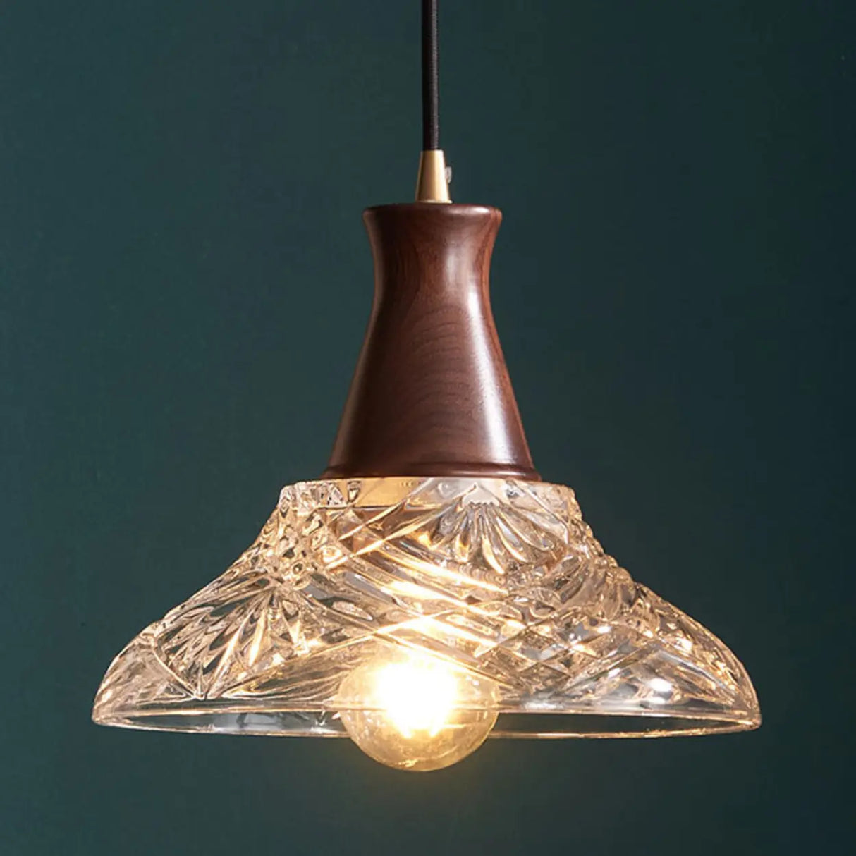 Classic Simplicity Glass Cone Brown Pendant Light Image - 9