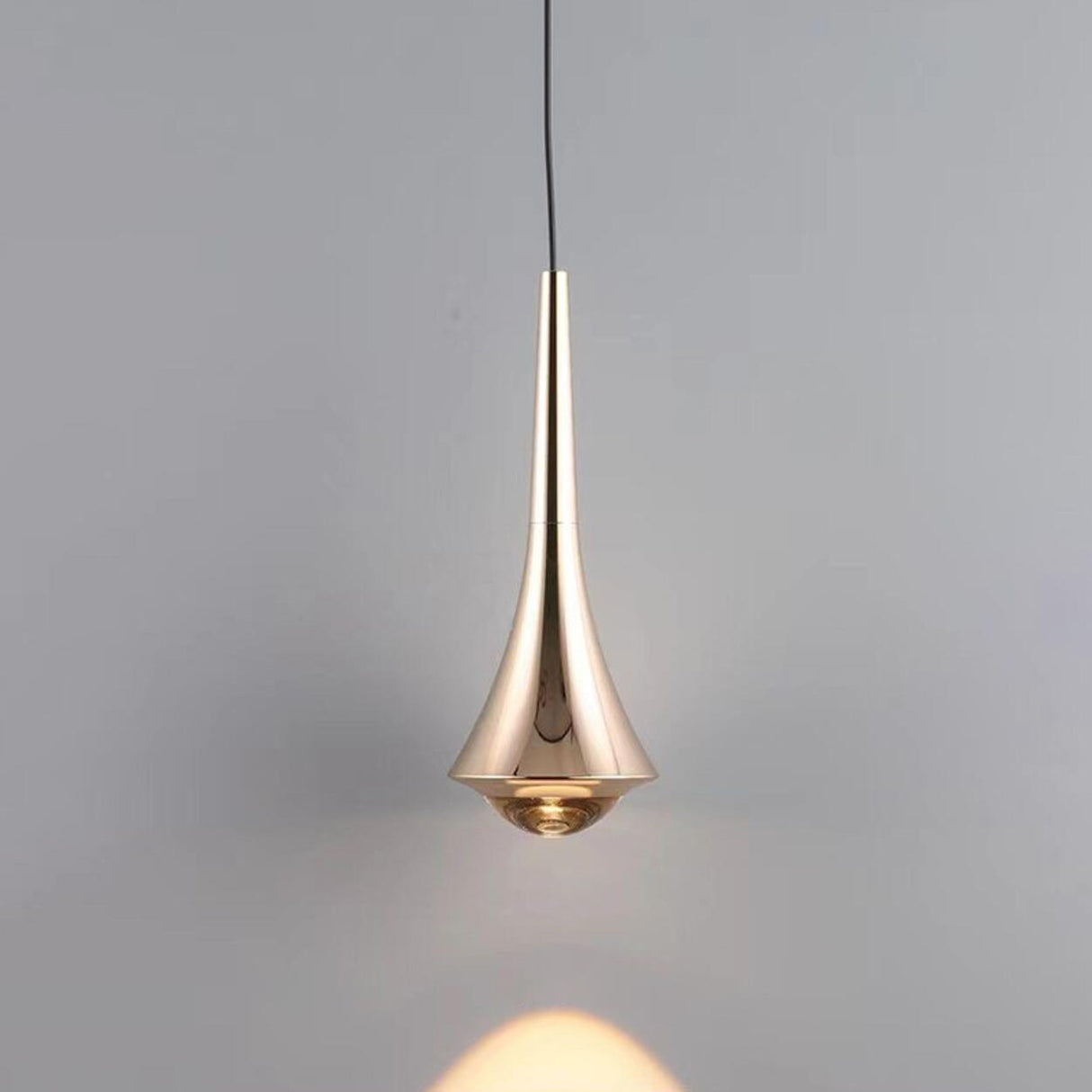 Classic Sleek Alloy Cone Metal Bedroom Pendant Light Image - 10