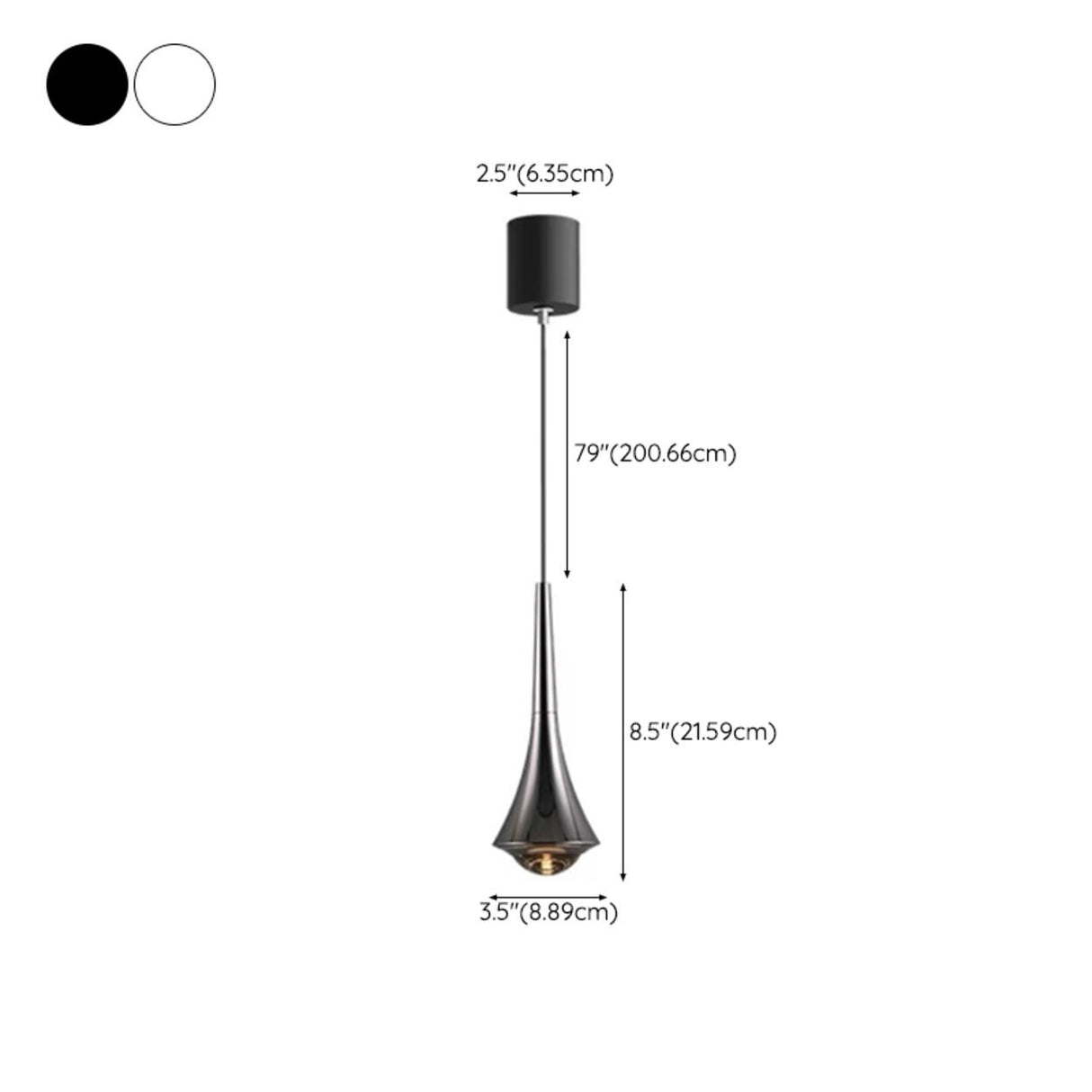 Classic Sleek Alloy Cone Metal Bedroom Pendant Light 