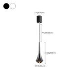 Classic Sleek Alloy Cone Metal Bedroom Pendant Light #size