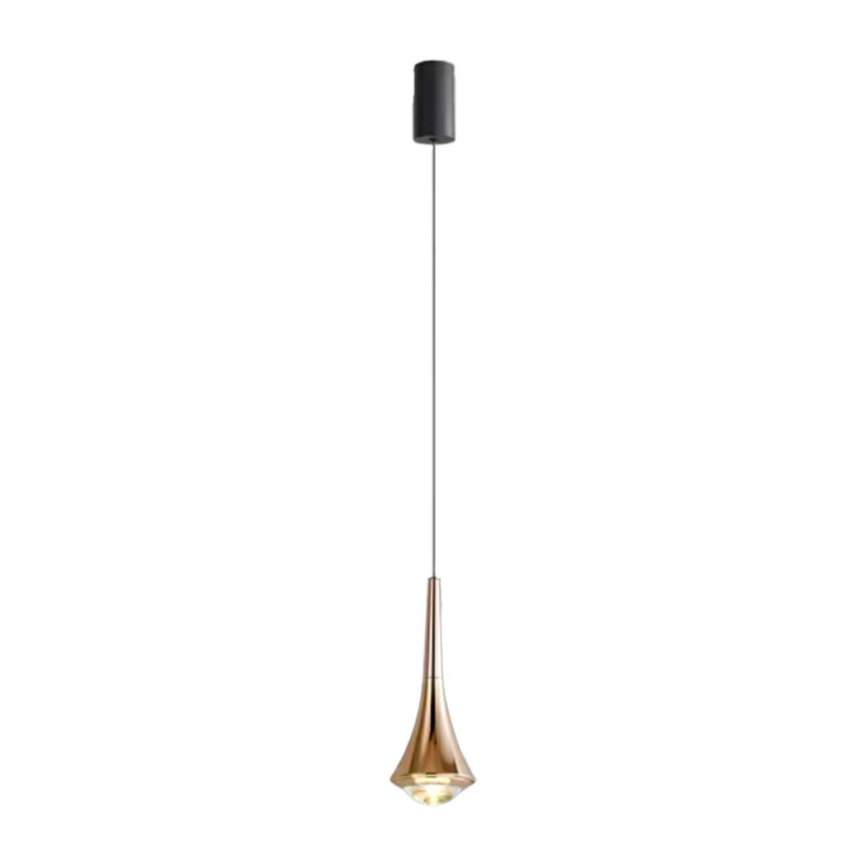 Classic Sleek Alloy Cone Metal Bedroom Pendant Light Image - 5