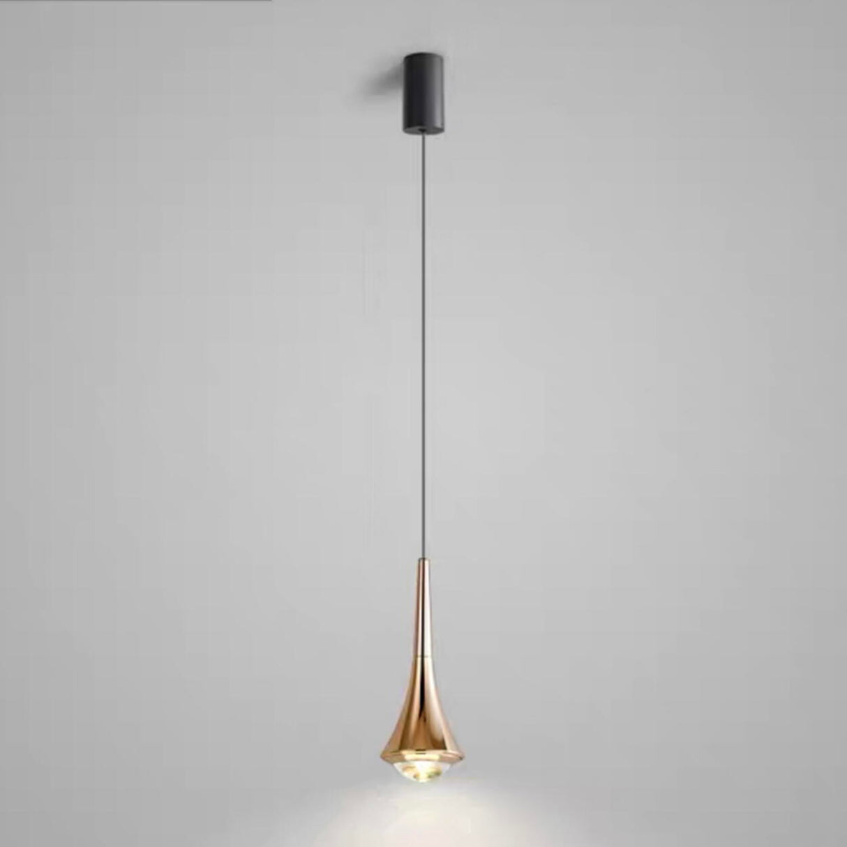 Classic Sleek Alloy Cone Metal Bedroom Pendant Light Image - 8