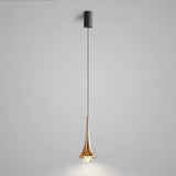 Classic Sleek Alloy Cone Metal Bedroom Pendant Light Image - 8