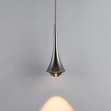 Classic Sleek Alloy Cone Metal Bedroom Pendant Light Image - 9