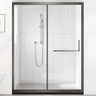 Classic Sliding Clear Glass Black Towel Bar Shower Door Image - 11