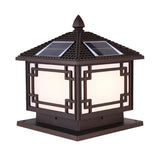 Classic Solar Asian Square Outdoor Garden Lantern Lamp Image - 2