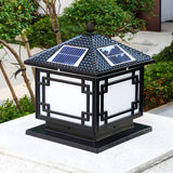 Classic Solar Asian Square Outdoor Garden Lantern Lamp Image - 7