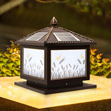 Classic Solar Chinese Pattern Square Outdoor Table Lamp Image - 11