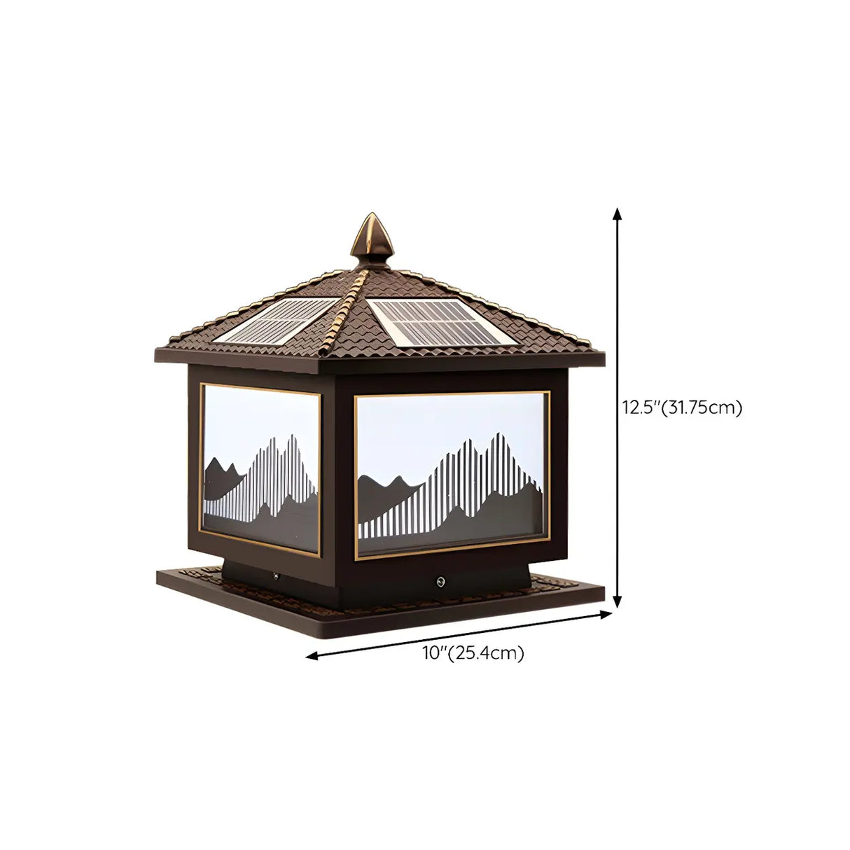 Classic Solar Chinese Pattern Square Outdoor Table Lamp 