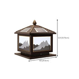 Classic Solar Chinese Pattern Square Outdoor Table Lamp #size