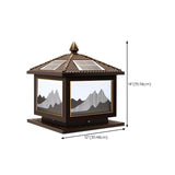 Classic Solar Chinese Pattern Square Outdoor Table Lamp Image - 19