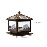 Classic Solar Chinese Pattern Square Outdoor Table Lamp Image - 20