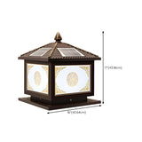 Classic Solar Chinese Pattern Square Outdoor Table Lamp Image - 23