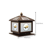 Classic Solar Chinese Pattern Square Outdoor Table Lamp Image - 24