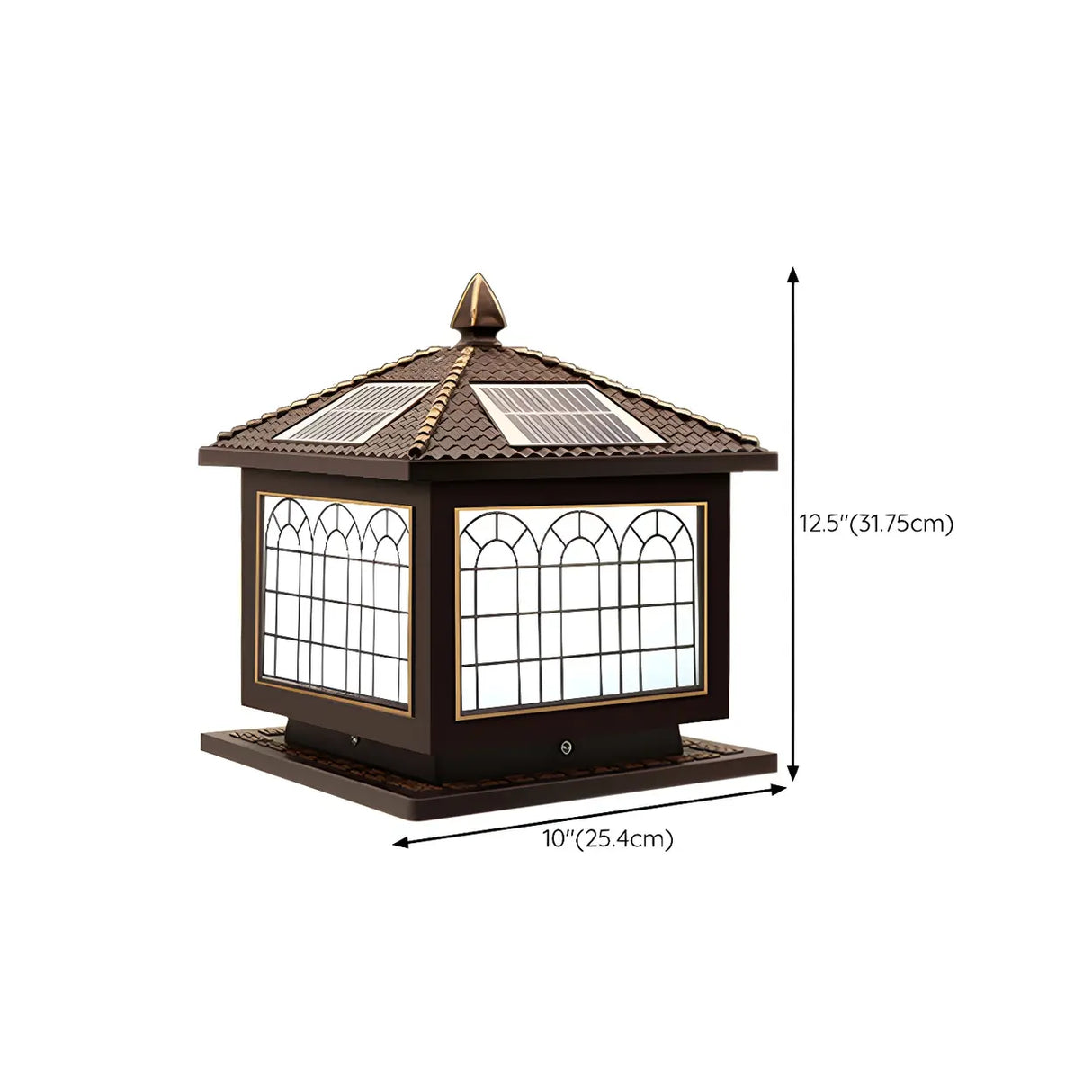 Classic Solar Chinese Pattern Square Outdoor Table Lamp Image - 27