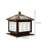 Classic Solar Chinese Pattern Square Outdoor Table Lamp Image - 29