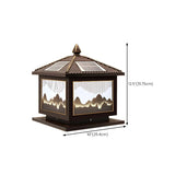 Classic Solar Chinese Pattern Square Outdoor Table Lamp Image - 33