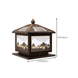 Classic Solar Chinese Pattern Square Outdoor Table Lamp Image - 34