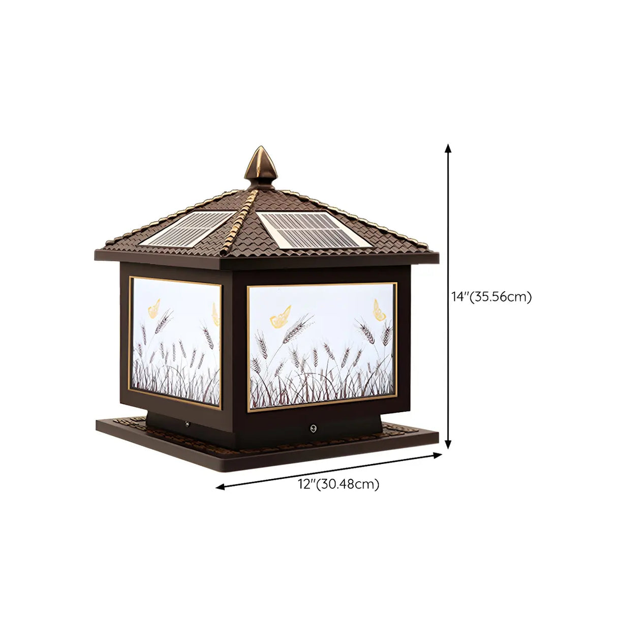 Classic Solar Chinese Pattern Square Outdoor Table Lamp Image - 37