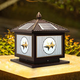 Classic Solar Chinese Pattern Square Outdoor Table Lamp Image - 9