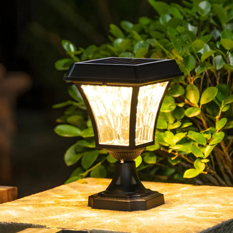 Classic Solar LED Lantern Outdoor Post Table Lamp Image - 1