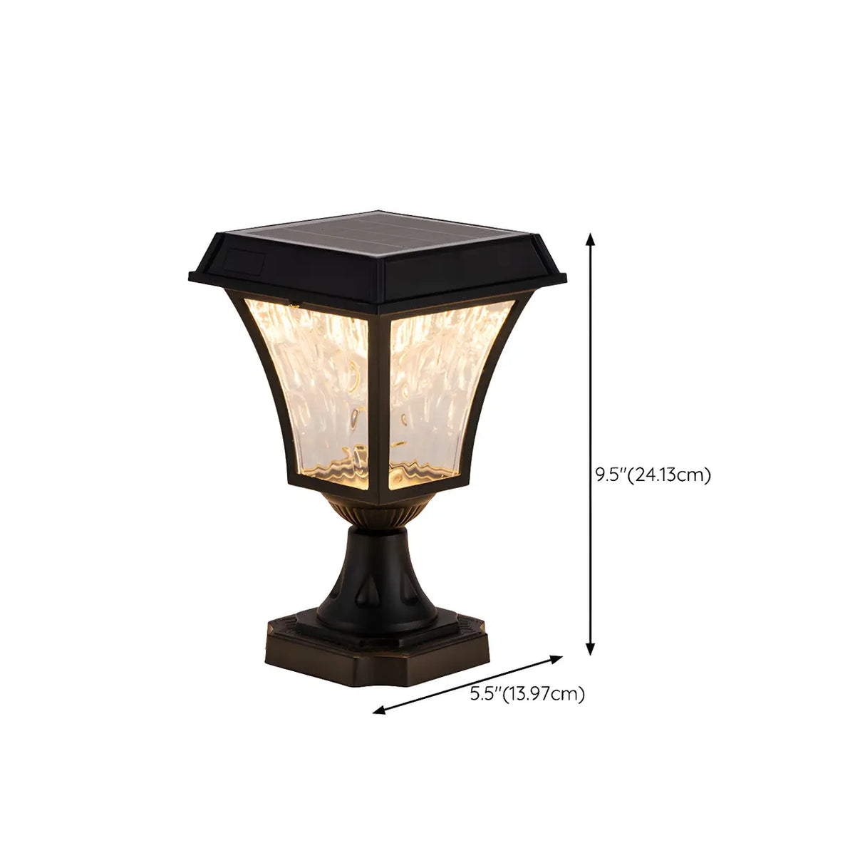 Classic Solar LED Lantern Outdoor Post Table Lamp 