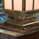 Classic Solar Outdoor Bronze Lantern Garden Post Light Image - 11