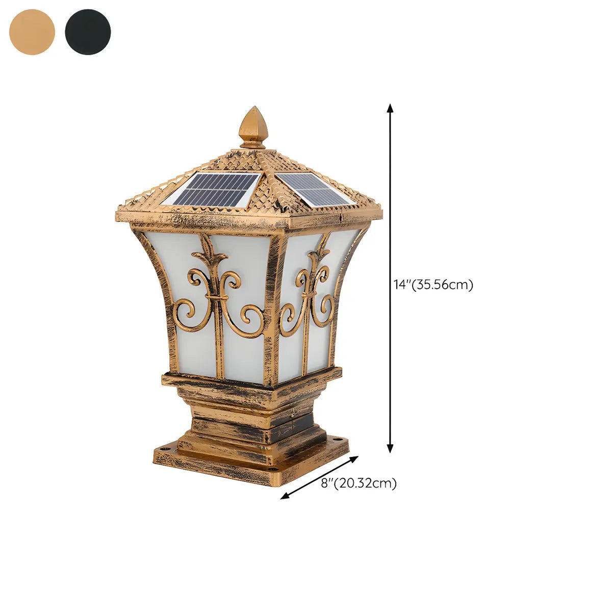 Classic Solar Outdoor Bronze Lantern Garden Post Light 