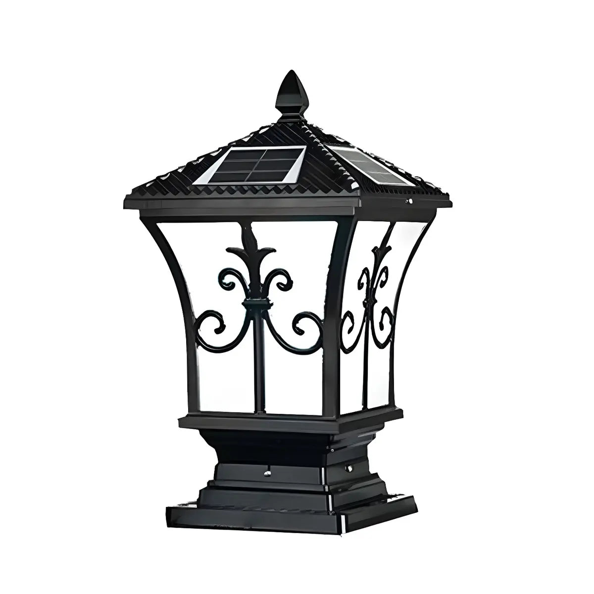 Classic Solar Outdoor Bronze Lantern Garden Post Light Image - 3