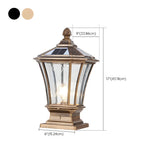 Classic Solar Pillar Lantern Gold LED Outdoor Table Lamp Image - 20