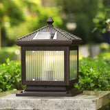 Classic Solar-Powered Lantern Glass Outdoor Table Lamp Image - 1