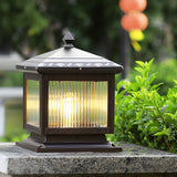 Classic Solar-Powered Lantern Glass Outdoor Table Lamp Image - 2