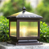 Classic Solar-Powered Lantern Glass Outdoor Table Lamp Image - 9