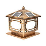 Classic Solar Square Metal Outdoor Fence Table Lamp Image - 2