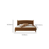 Classic Solid Wood Brown Queen Panel Bed with Headboard Image - 13