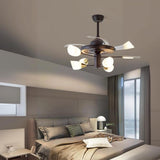 Classic Sputnik White Shade Ceiling Fan with Lights Image - 4