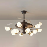 Classic Sputnik White Shade Ceiling Fan with Lights Image - 7