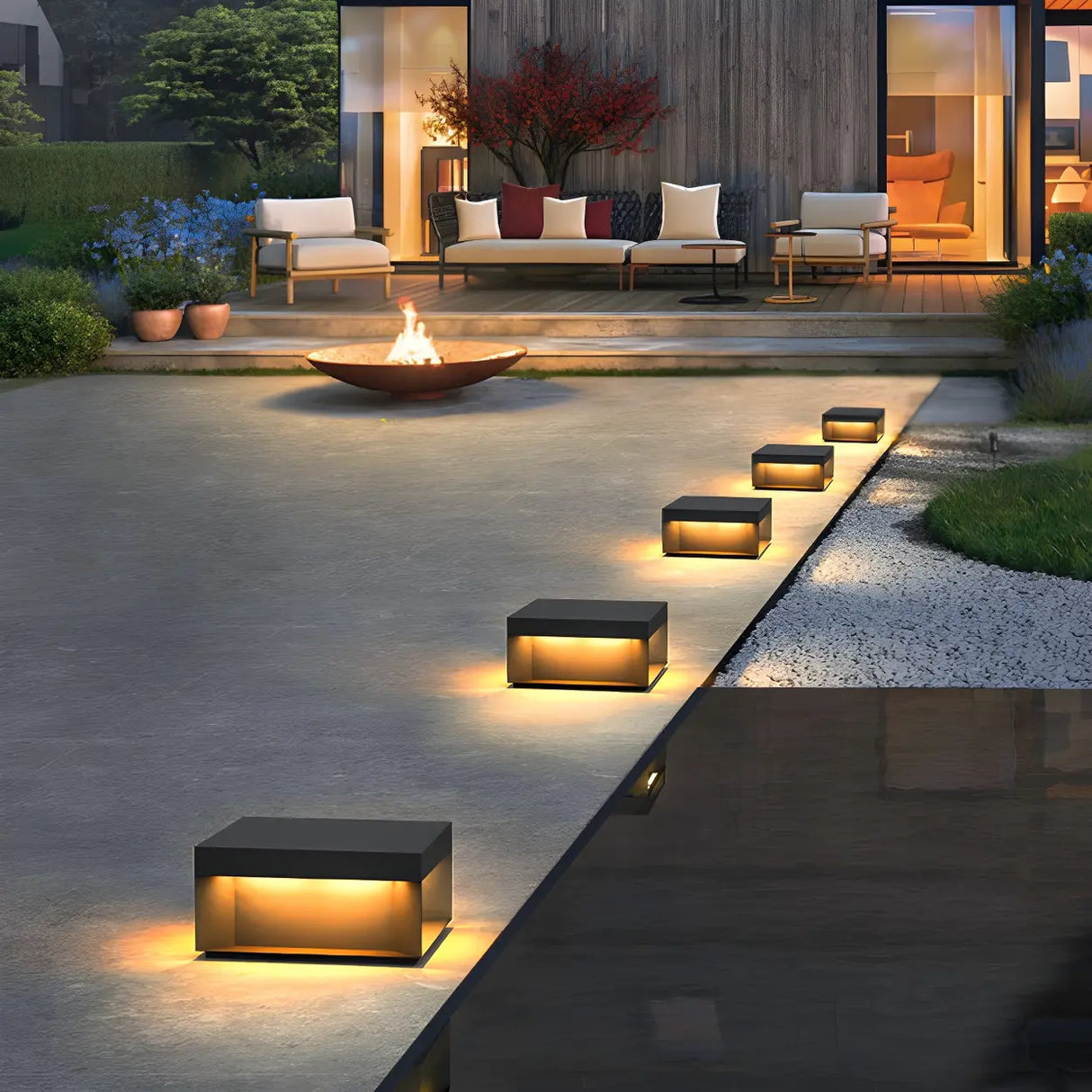 Classic Square Aluminum LED Post Outdoor Table Lamp Image - 6