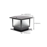 Classic Square Glass Outdoor Pillar Table Lamp Black #size