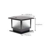 Classic Square Glass Outdoor Pillar Table Lamp Black Image - 21